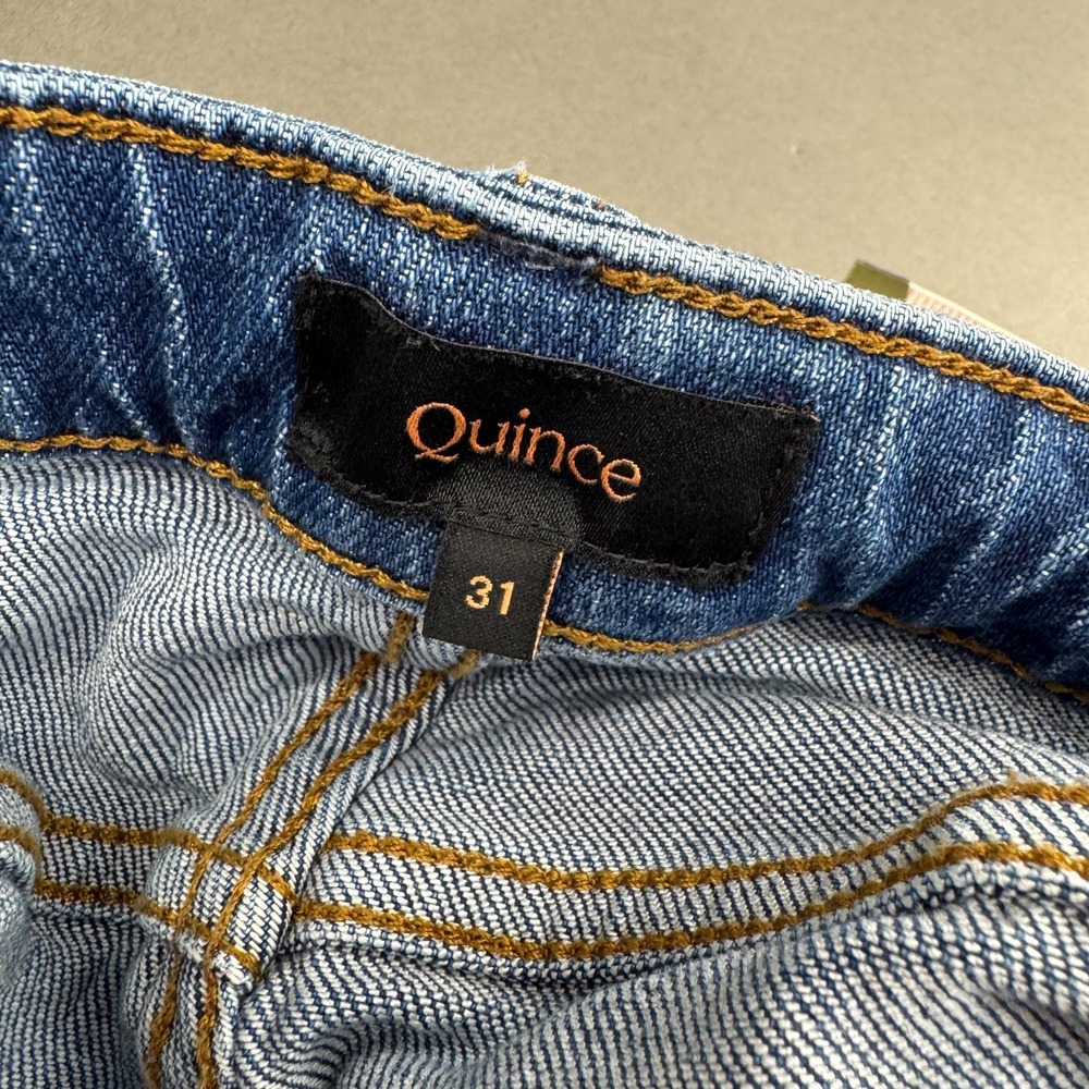 Quince Bella Stretch Relaxed Straight Jeans Womens 30 Atlantic Blue Cotton Blend - Picture 6 of 11